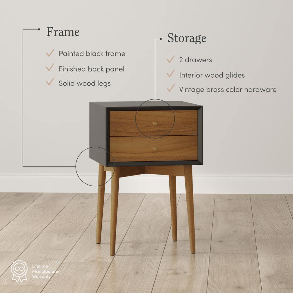 Harper Wood Nighstand With Storage