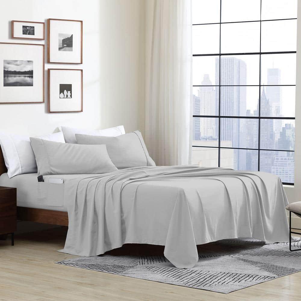 Cathay Home, Inc 1800 Series Smart Storage Pocket Microfiber Sheet Set