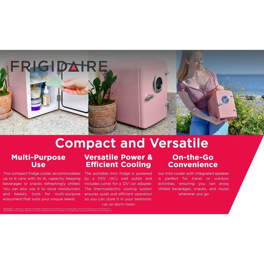 Frigidaire Retro Mini Fridge Cooler, Holds Up to 9 Cans, Portable Fridge for Car, Office, Bedroom, Dorm Room