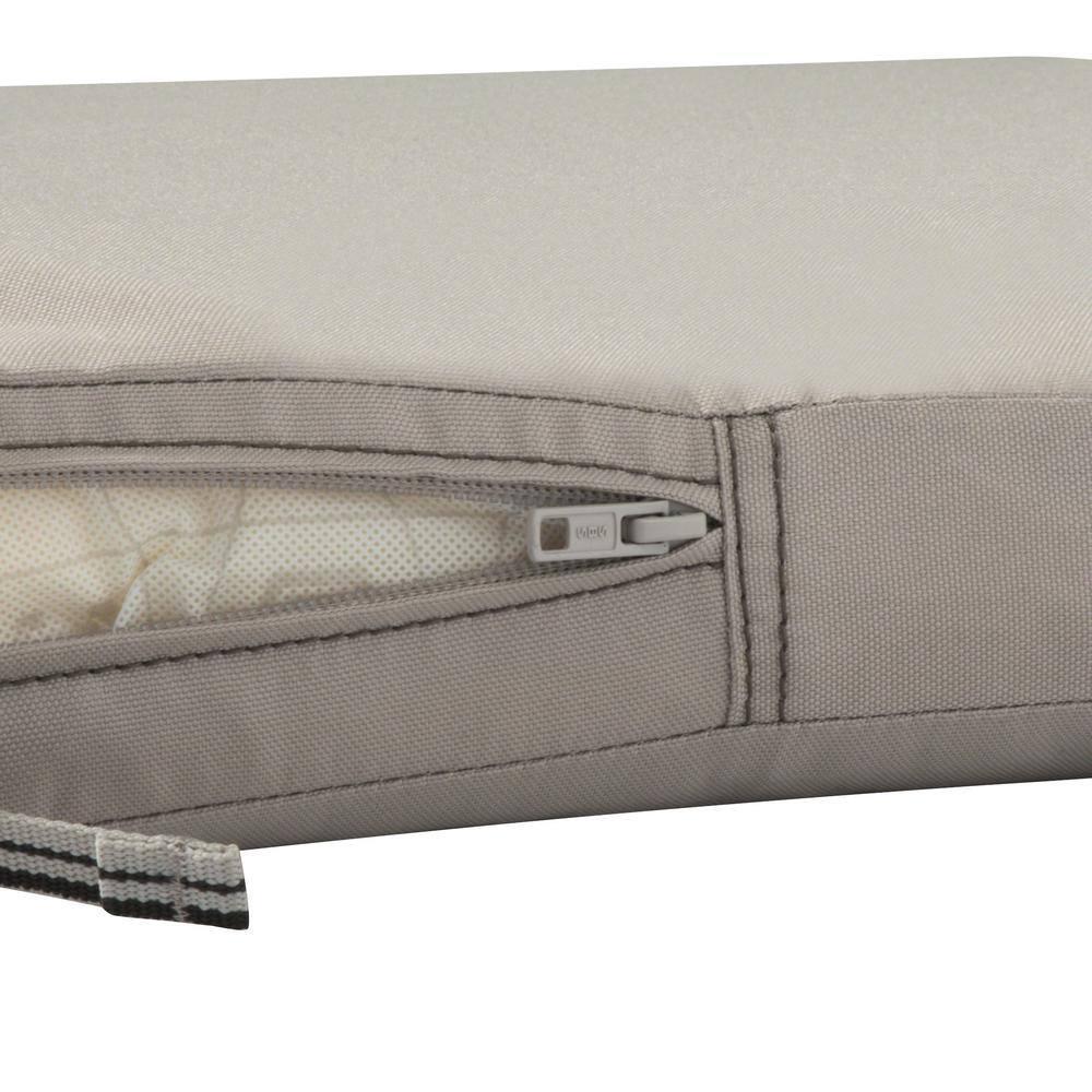 Classic Accessories Ravenna Water-Resistant Patio Bench/Settee Cushion, 48 x 18 x 3 inch, Mushroom