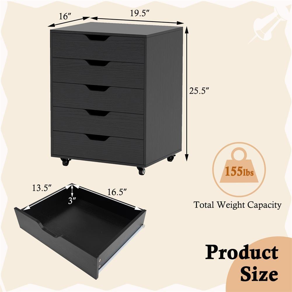 Rebrilliant Jarratt 5 Drawer Storage Drawer