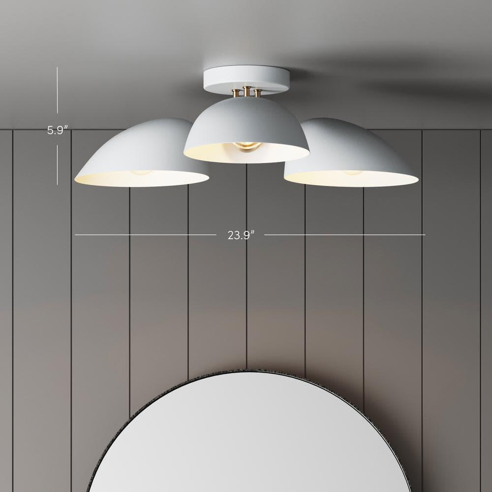 Nathan James Argo Flush Mount White/Gold