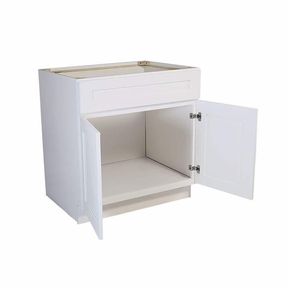 Design House 561514 Brookings Unassembled Shaker Sink Base Kitchen Cabinet 48x34.5x24, White