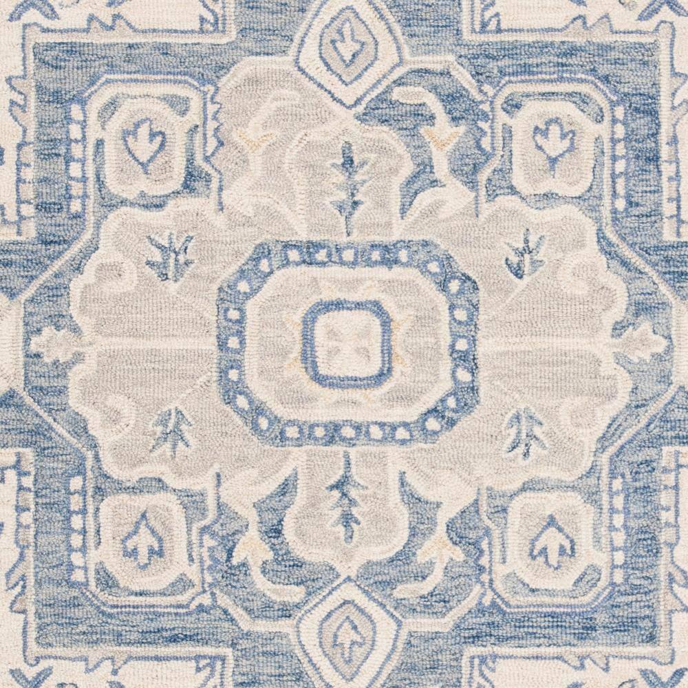 Micro-Loop MLP503 Hand Tufted Indoor Area Rug - Ivory/Blue - 4'x6'- Safavieh