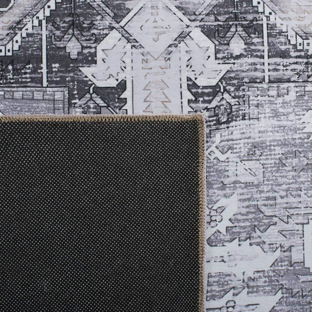 Tucson Vintage Persian TSN102 Power Loomed Machine Washable Skid-Resistant Indoor Area Rug - Dark Sage/Ivory - 5'x5' - Safavieh
