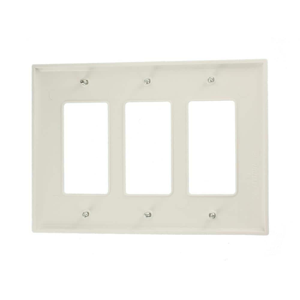 Leviton No Subject 3 - Gang Toggle Light Switch Standard Wall Plate