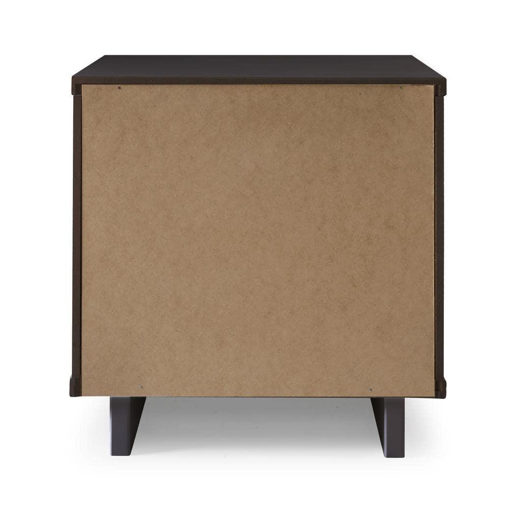 Manhattan Comfort Granville Engineered Wood Nightstand 2.0 in Dark Gray
