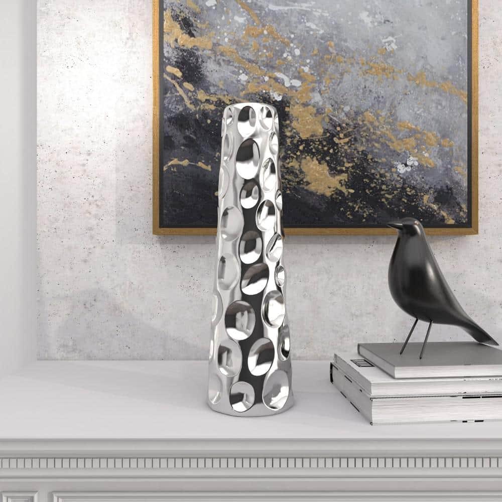 Meltham Ceramic Cone Decorative Vase with Concaved Bubble Texture