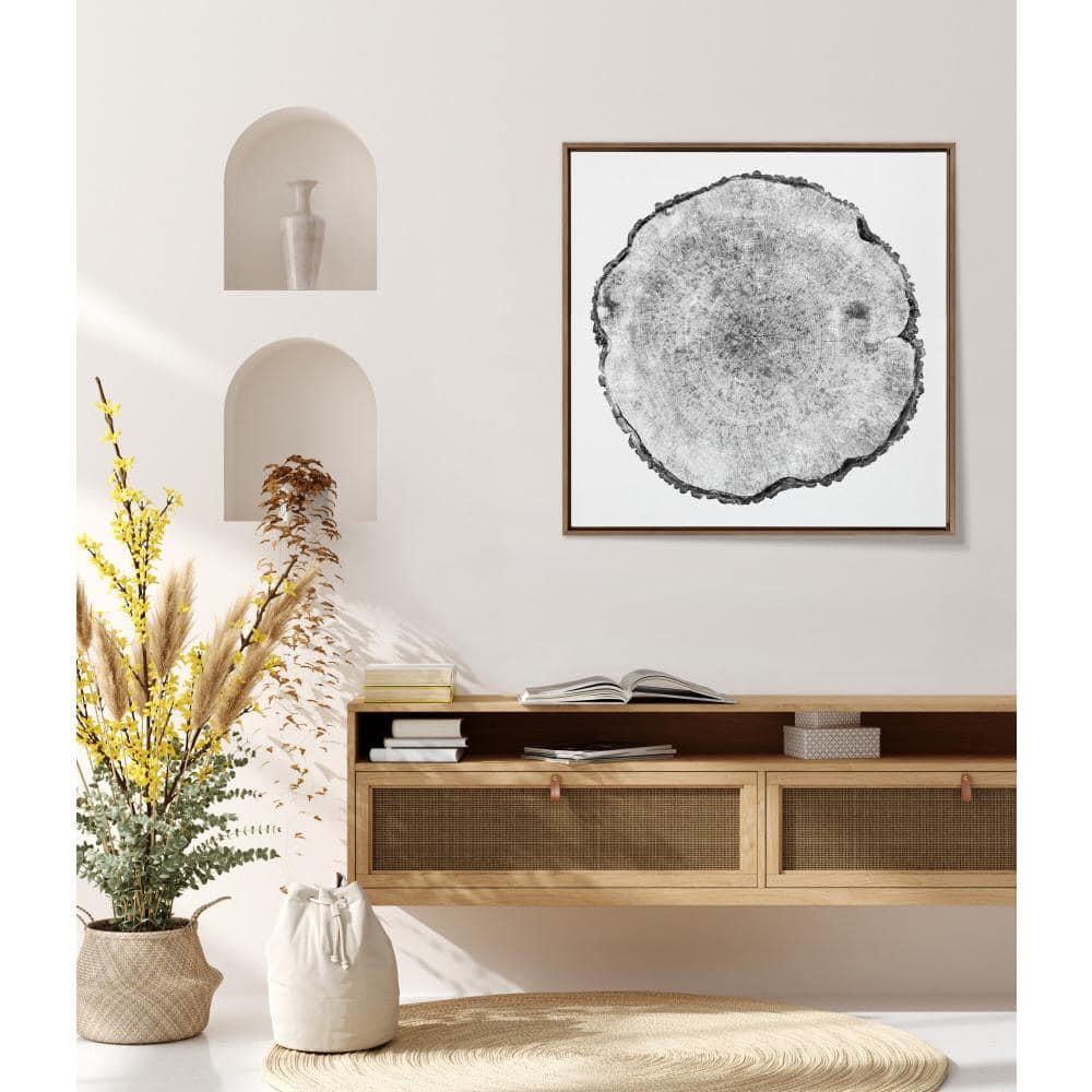 30" x 30" Sylvie Tree Rings Framed Wall Canvas by Emiko and Mark Franzen: Modern Botanical Art - Kate & Laurel All Things Decor