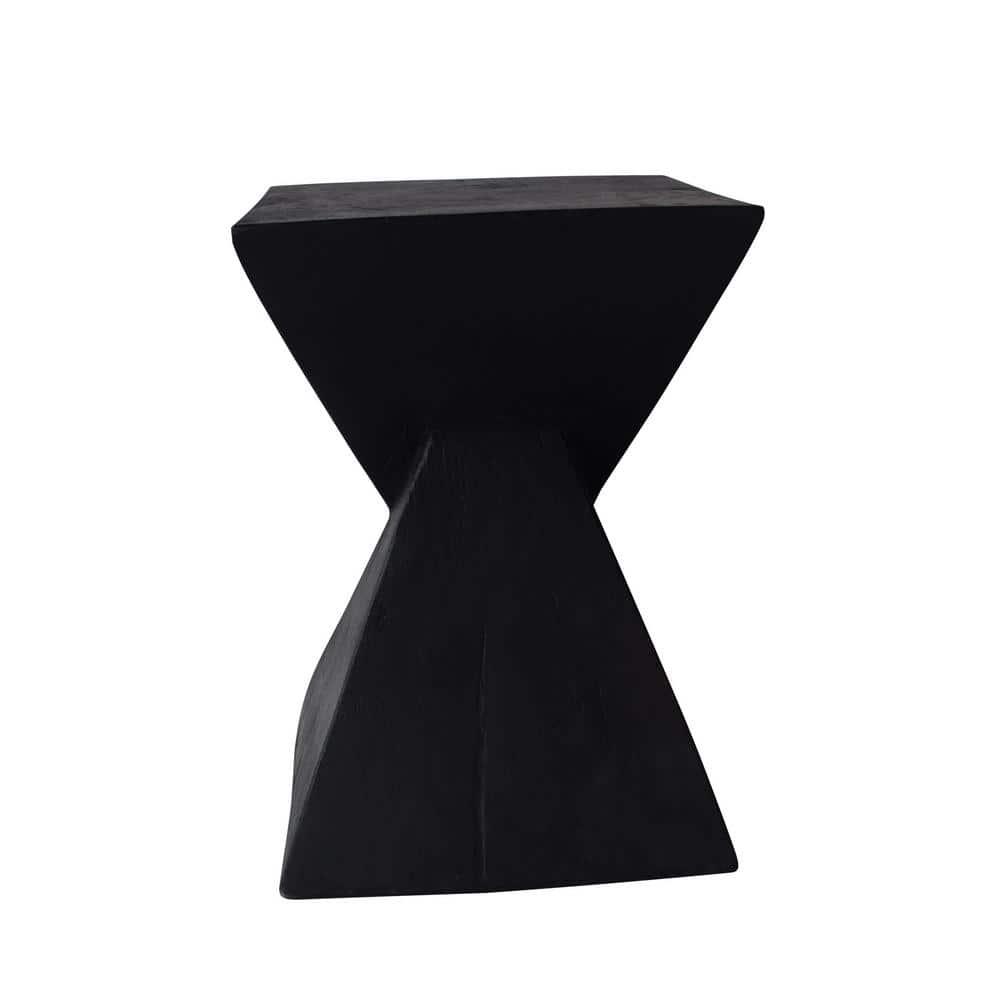 Katie Outdoor Lightweight Concrete Accent Table, Black