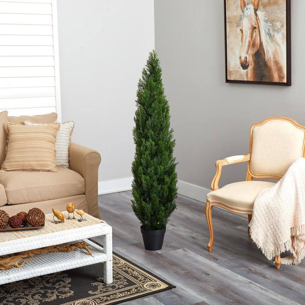 Nearly Natural 5-ft Mini Cedar Pine Tree (Indoor/Outdoor)