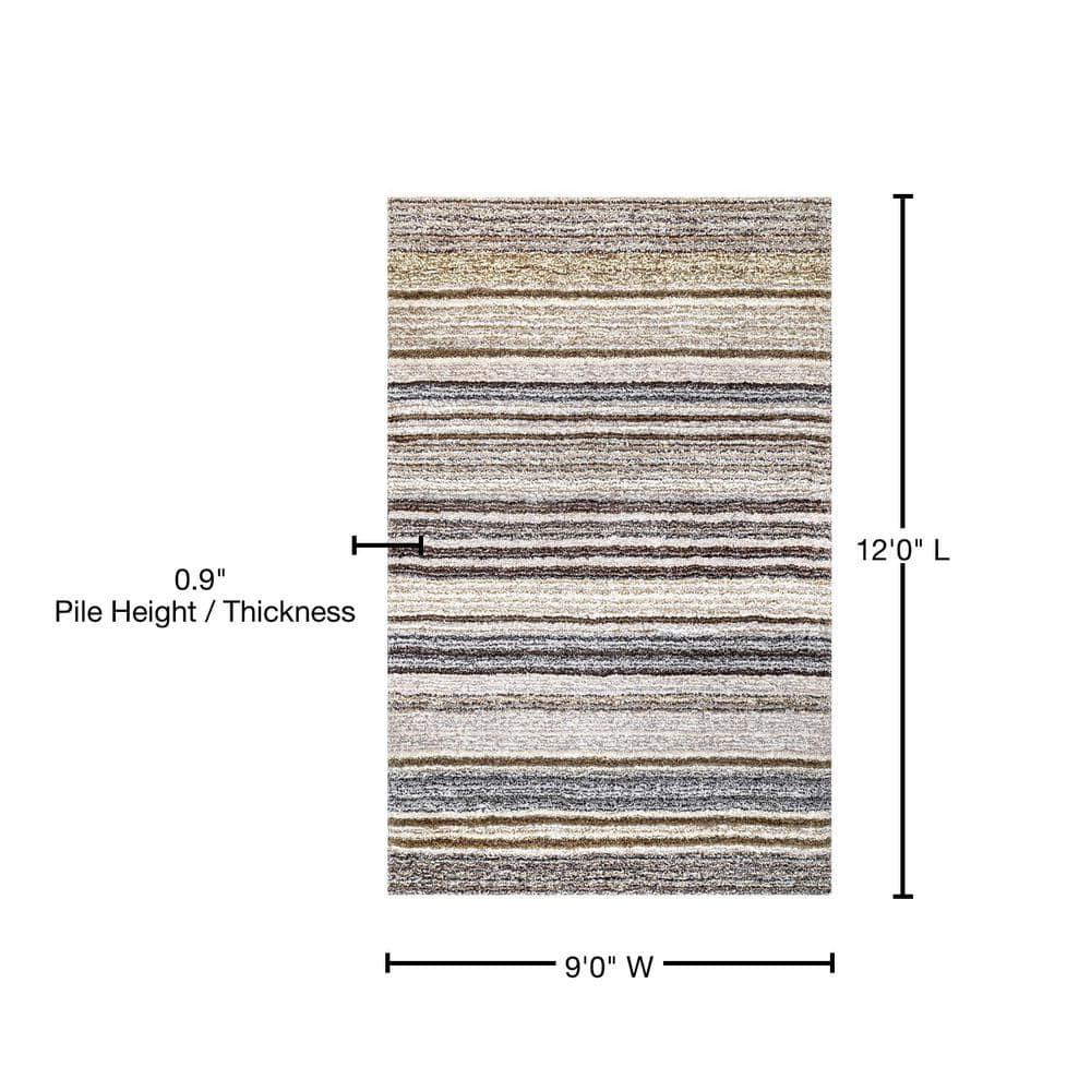 9'x12' Drey Ombre Shag Area Rug Beige/Brown - nuLOOM: Contemporary Tufted Medium Pile Indoor Rug