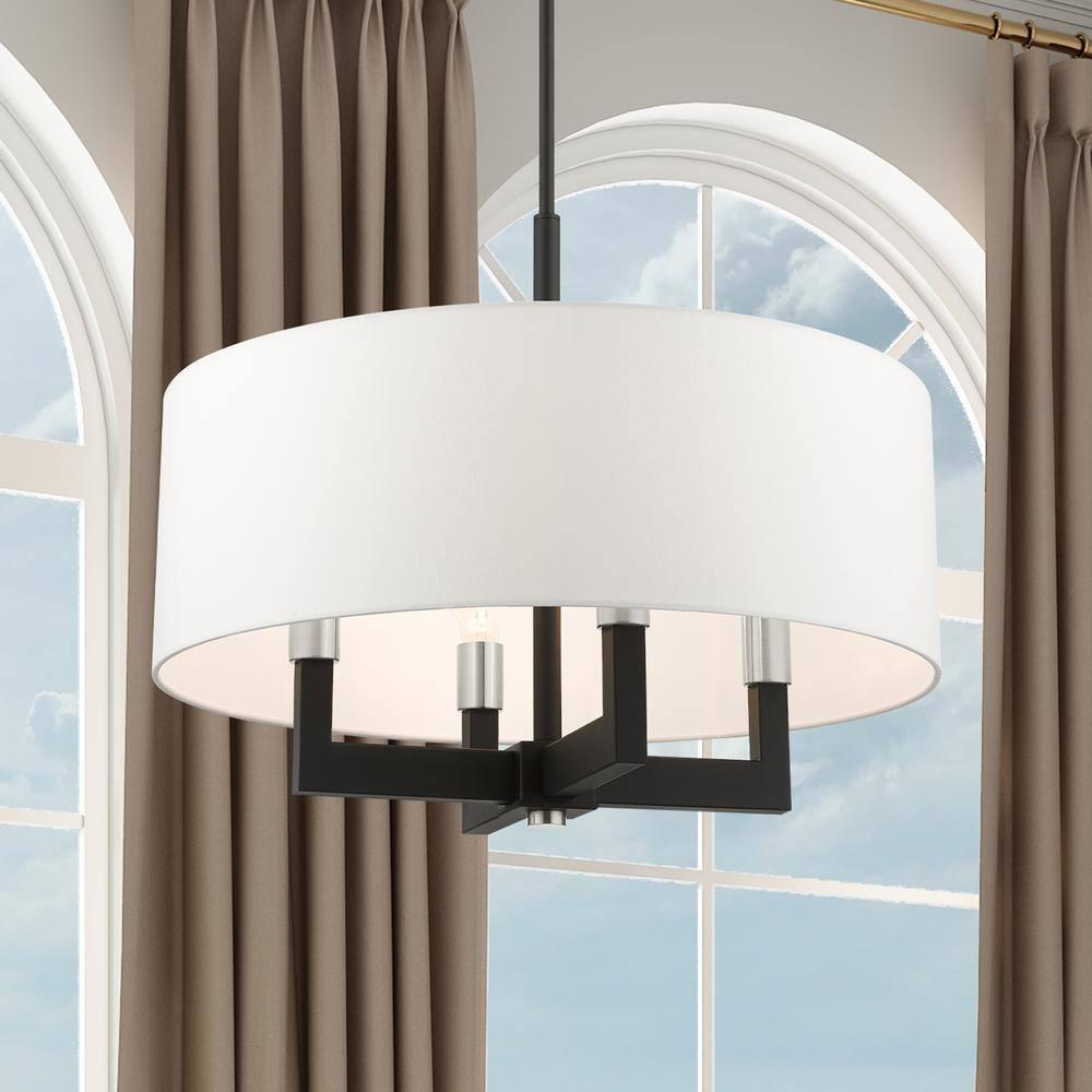 Livex Lighting Cresthaven 4 - Light Chandelier in  Black