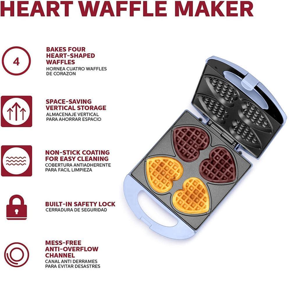 Holstein Housewares Holstein Housewares 4 Section Heart Shaped Waffle Maker