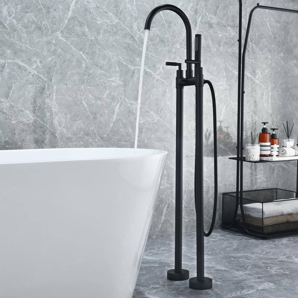 Gnosall 2 Handle Floor Roman Tub Faucet with Diverter