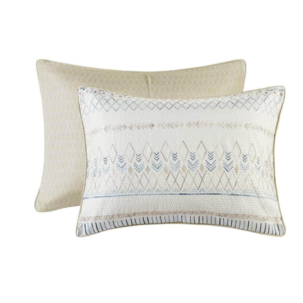 Madison Park Fraser 5 Piece Printed Seersucker Comforter Set with Throw Pillows