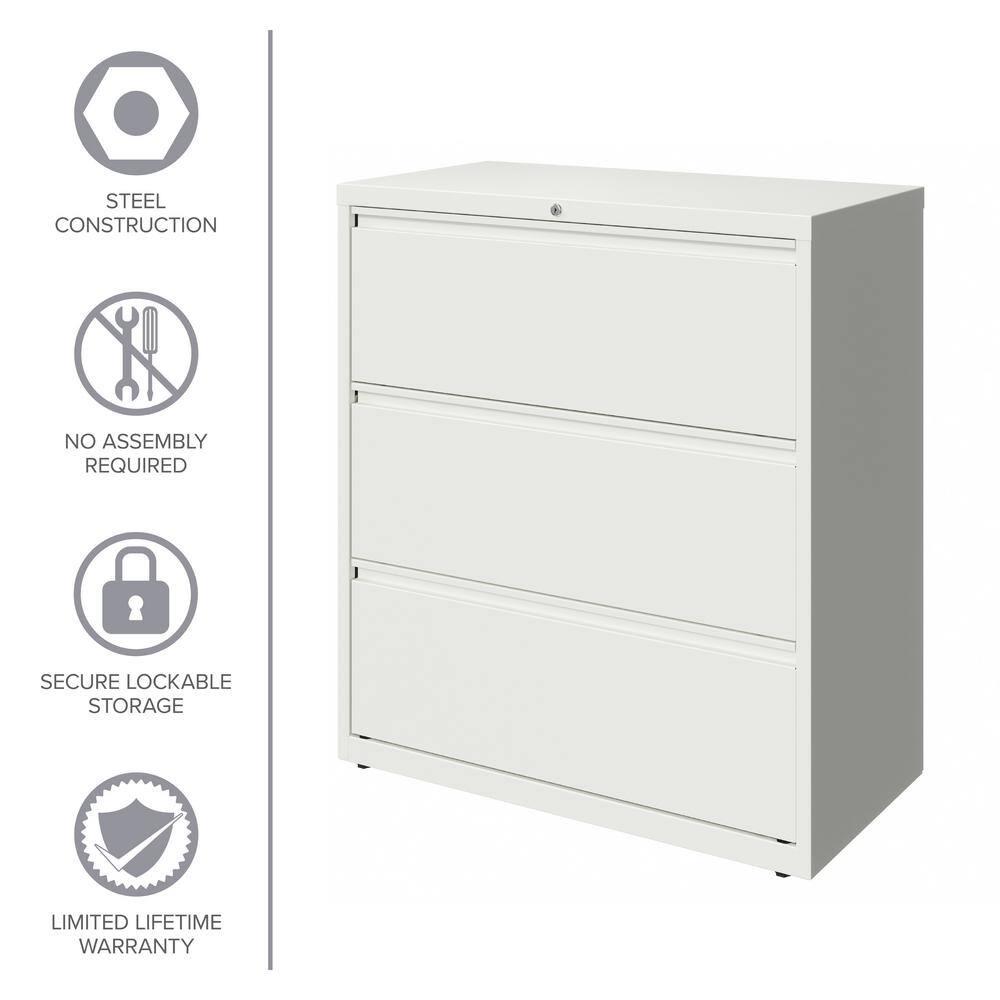 Hirsh 36-in Wide HL10000 Series 3 Drawer Metal Lateral File Cabinet White