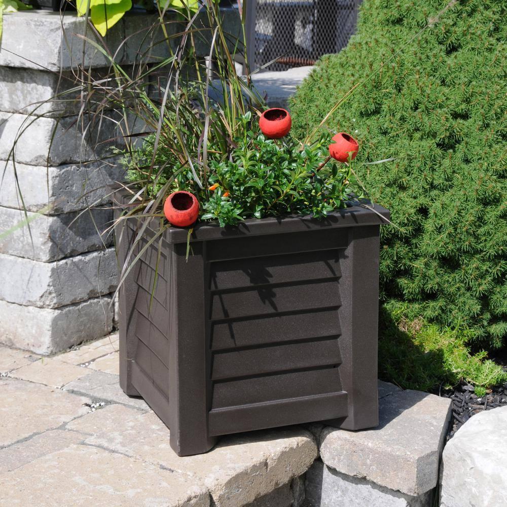 Mayne Inc. Lakeland Square Resin Planter with Water Reservoir