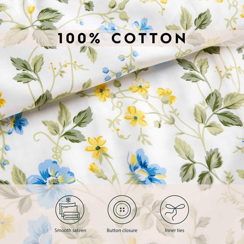 Laura Ashley Laura Ashley Meadow Floral Cotton Blue Duvet Cover Set