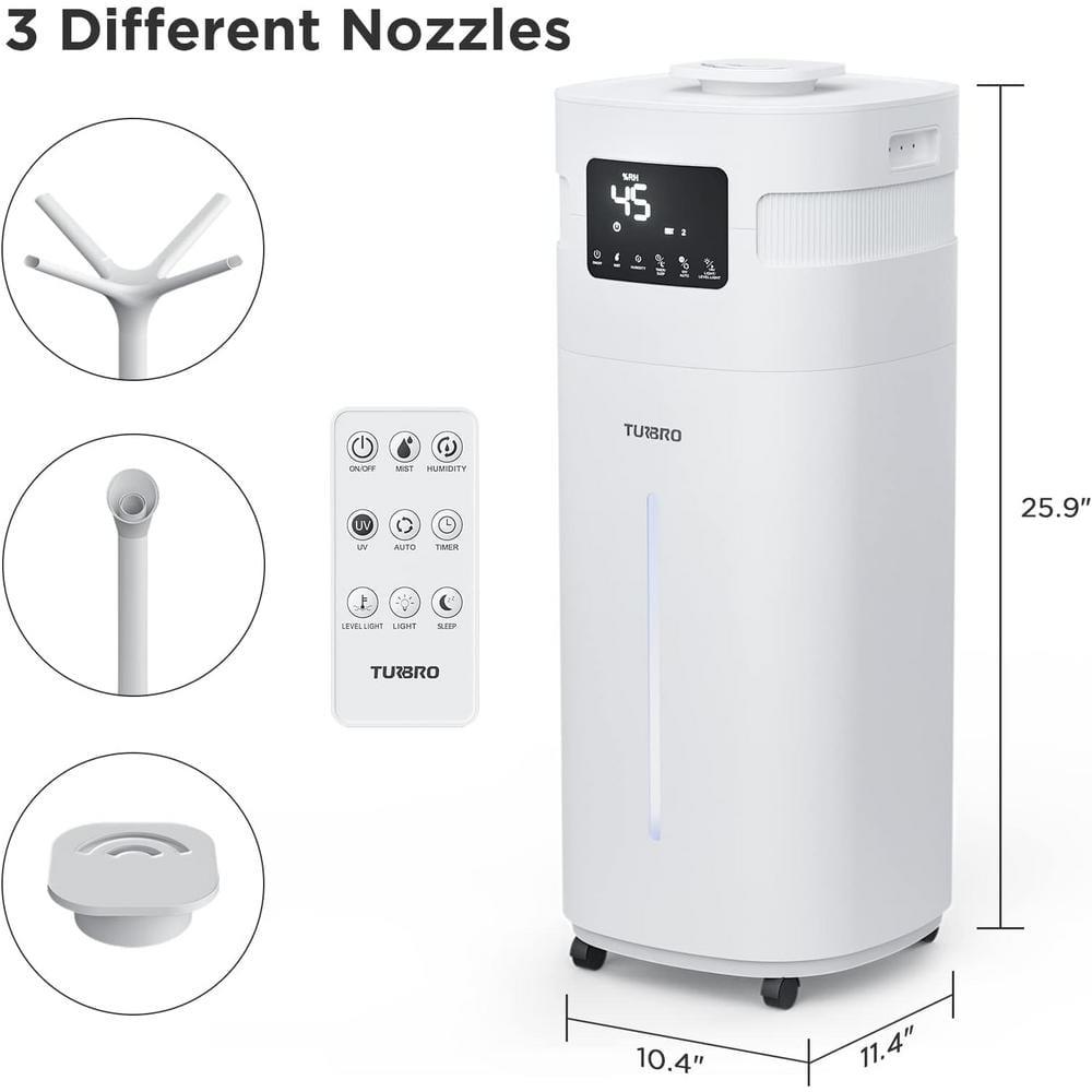 TURBRO Commercial Humidifier, WiFi-Enabled, 5.3Gal/20L Ultrasonic Air Vaporizer for Large Rooms up to 2000 Sq Ft