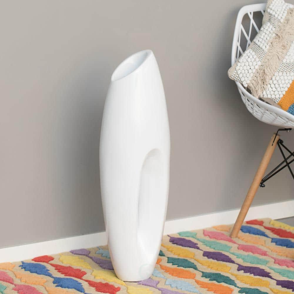 Uniquewise Tall Floor Vase, White Floor Vase, Home Decor, 29-inch Vase, Decorative Lightweight Vase, Small
