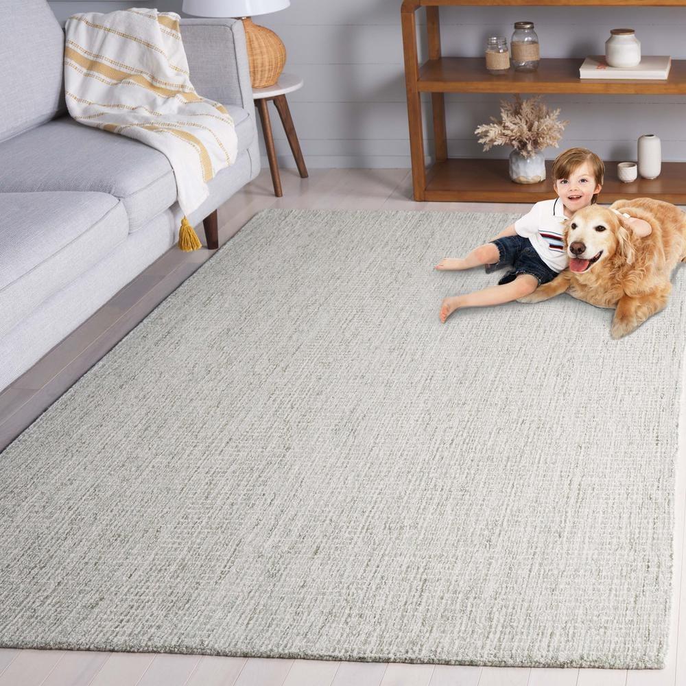 SAFAVIEH Abstract Emely Abstract Wool Area Rug, Sage/Ivory, 5' x 8'
