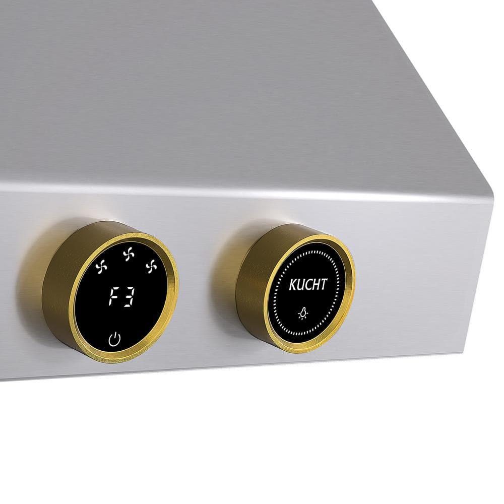 36 in. 900 CFM Ducted Under Cabinet Range Hood in Stainless Steel with Gold Accents and Digital Controls