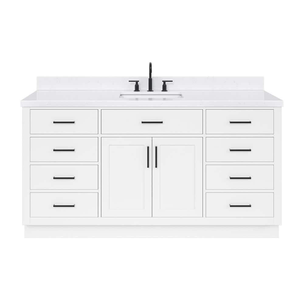 Tidworth 66.25'' Single Bathroom Vanity with Carrara Quartz Top