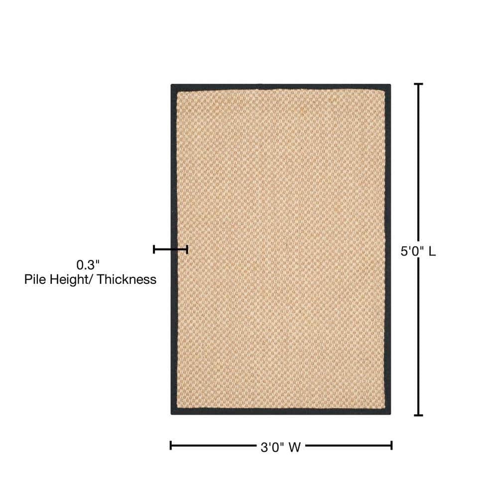 Natural Fiber NF141 Power Loomed Indoor Accent Rug - Maize/Black - 3'x5' - Safavieh.