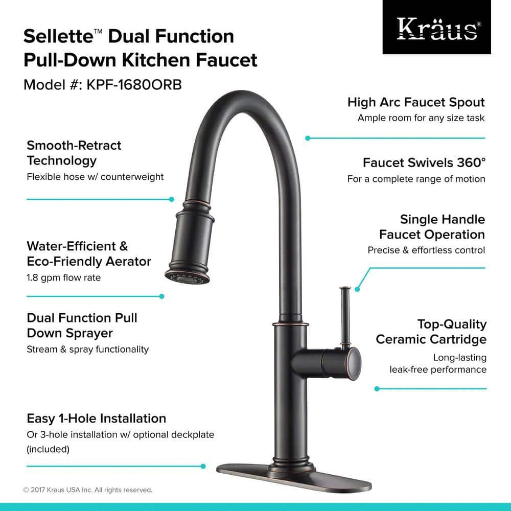 Sellette Pull Down Single Handle Kitchen Faucet