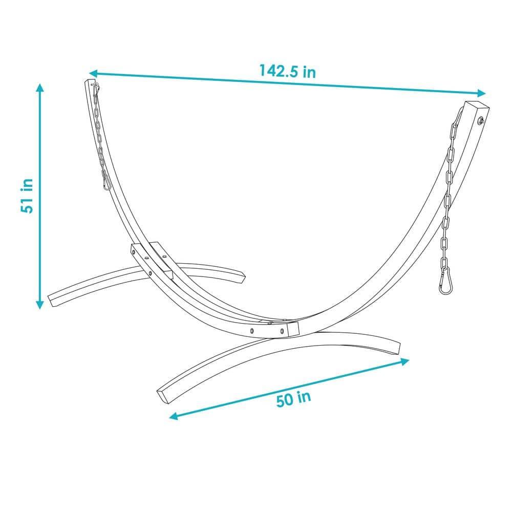 SunnyDaze Decor Larch Wood Curved Hammock Stand
