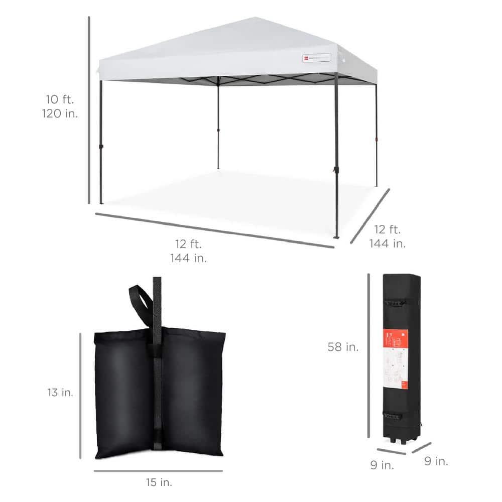 Best Choice Products Best Choice Products Easy Setup Pop Up Canopy W/ 1-Button Setup, Wheeled Case, 4 Weight Bags