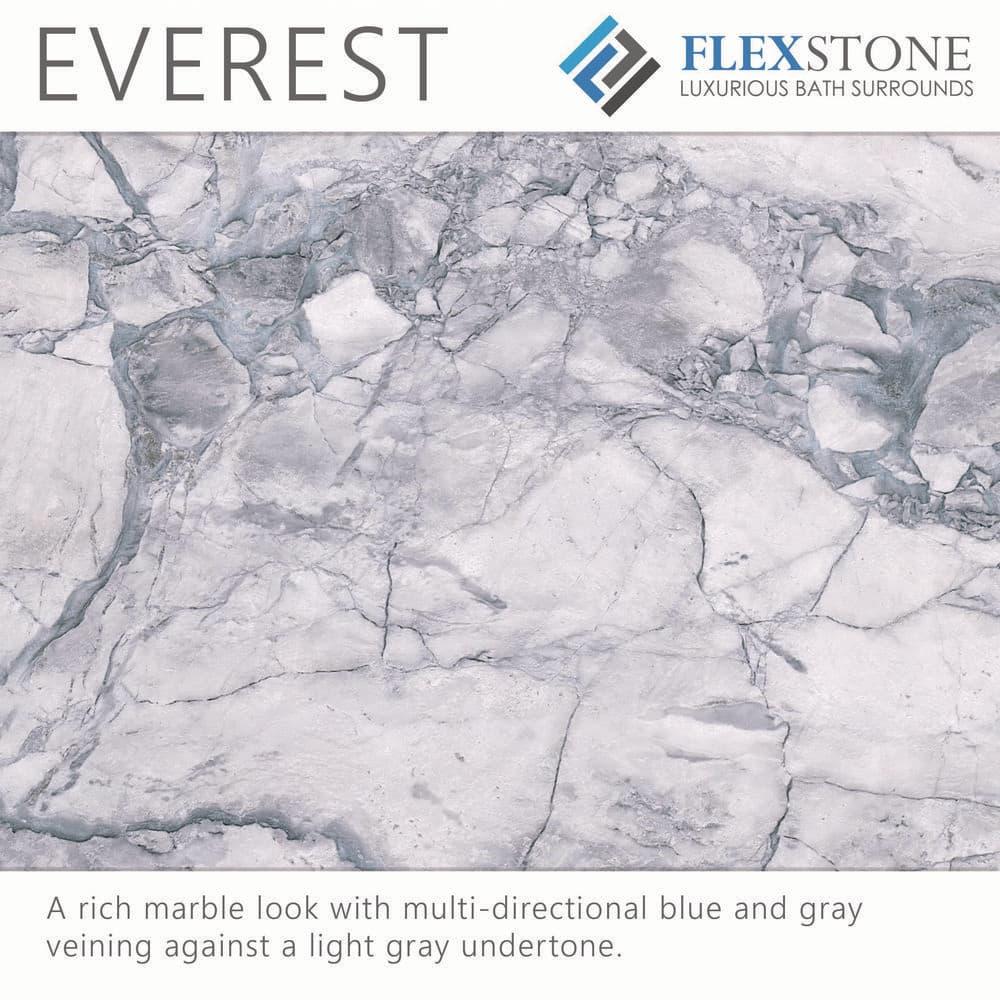 FlexStone 48"L x 34"W Single Threshold Alcove Shower Base with Center Drain