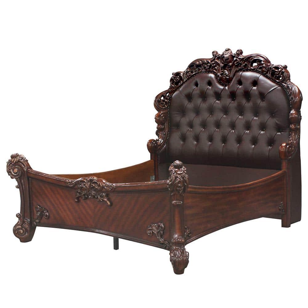 ACME Chantelle Queen Bed in Rose Gold PU & Pearl White