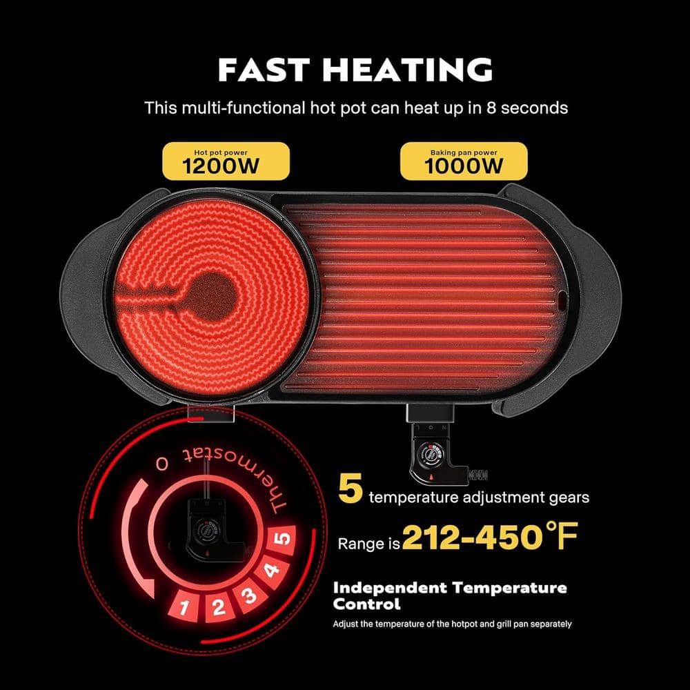 VIVOHOME VIVOHOME 28'' Non Stick Electric Grill with Glass Lid