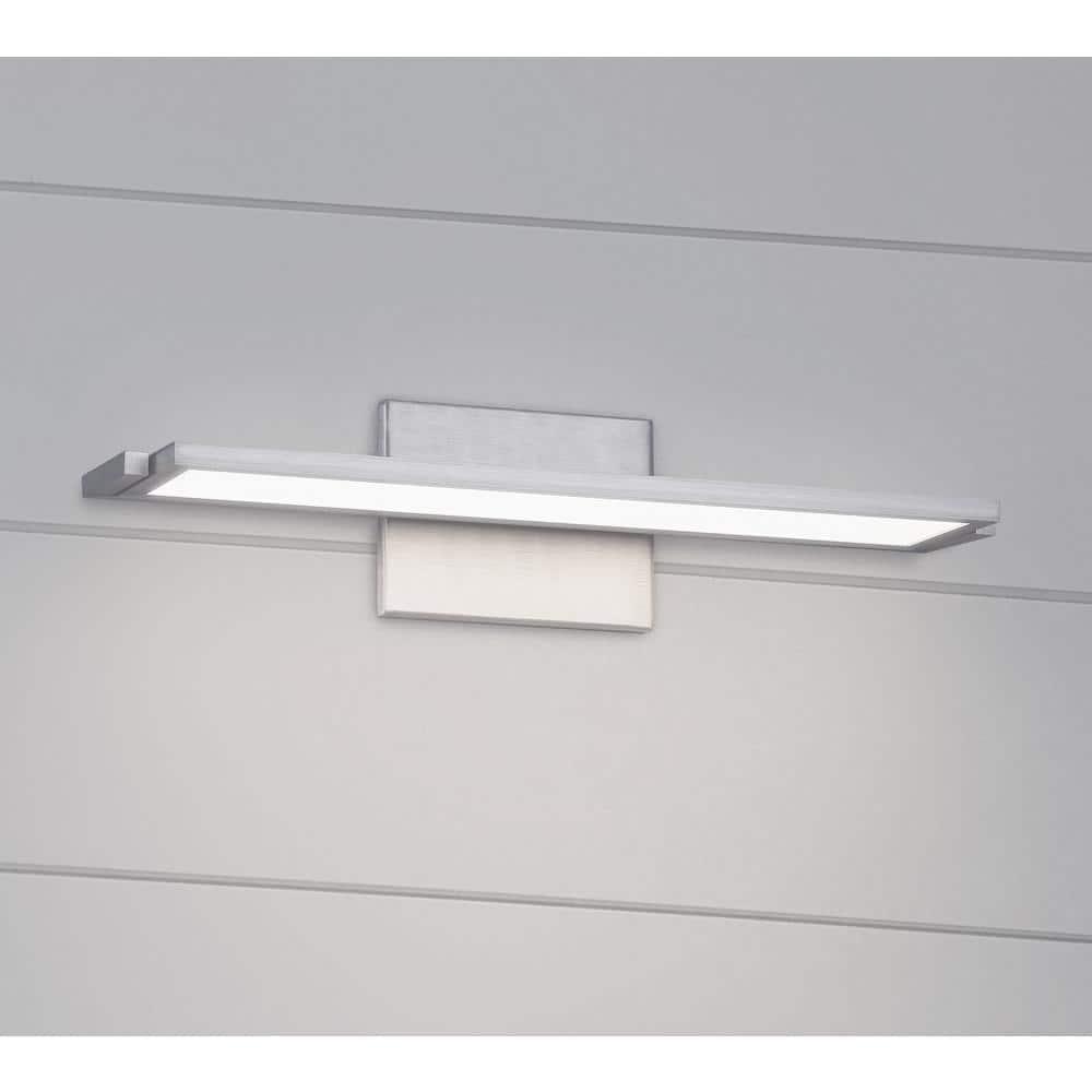 Sleek 24" Nickel and White LED Vanity Wall Light, Energy Star