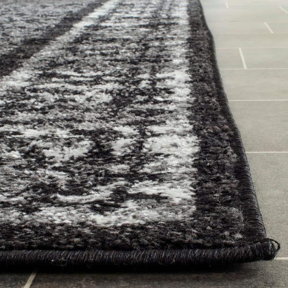 Adirondack ADR110 Machine Made Indoor Area Rug - Black/Silver - 9'x12' - Safavieh