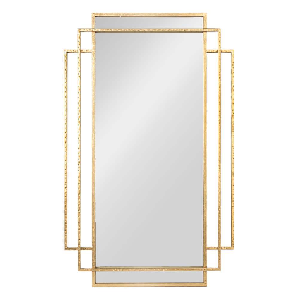 Creative Co-Op Metal Wall Mirror with Geometric Framework, Gold