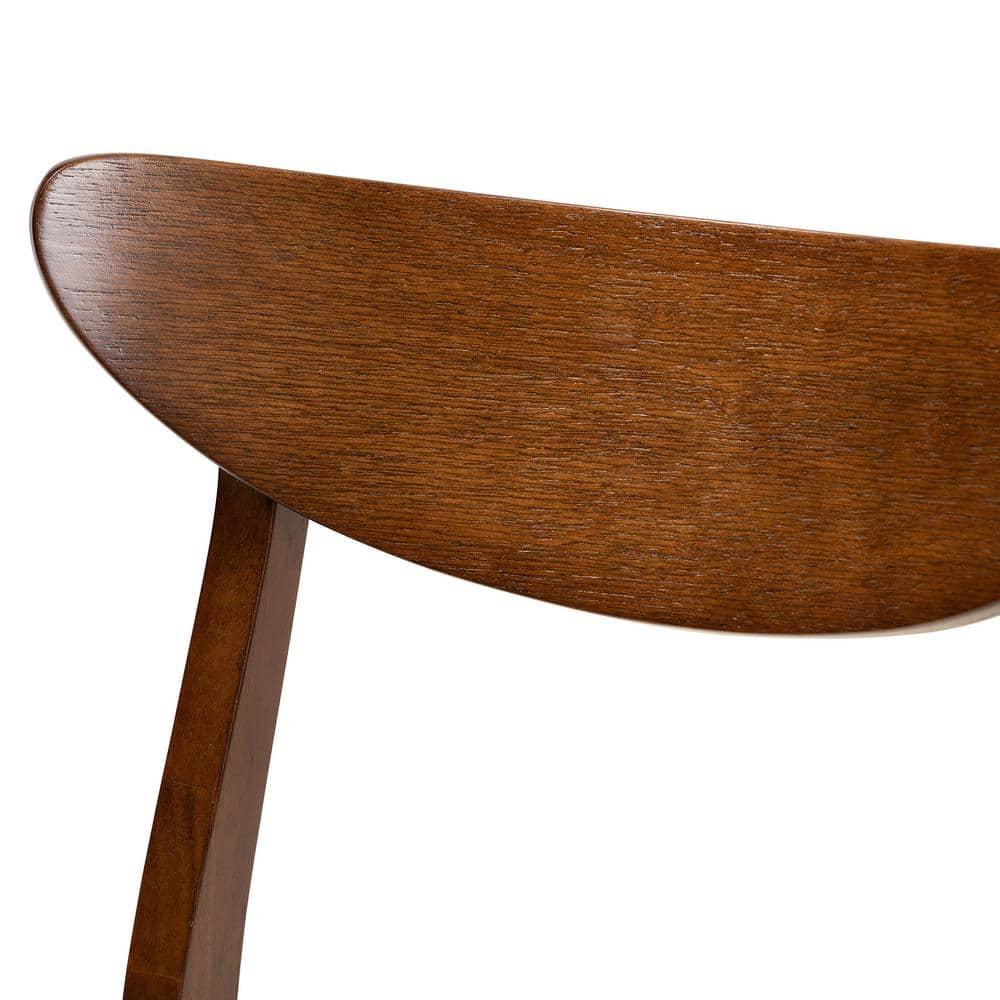 Philip Mid-Century Modern Transitional Light Grey Fabric Upholstered and  Wood 5-Piece Dining Set