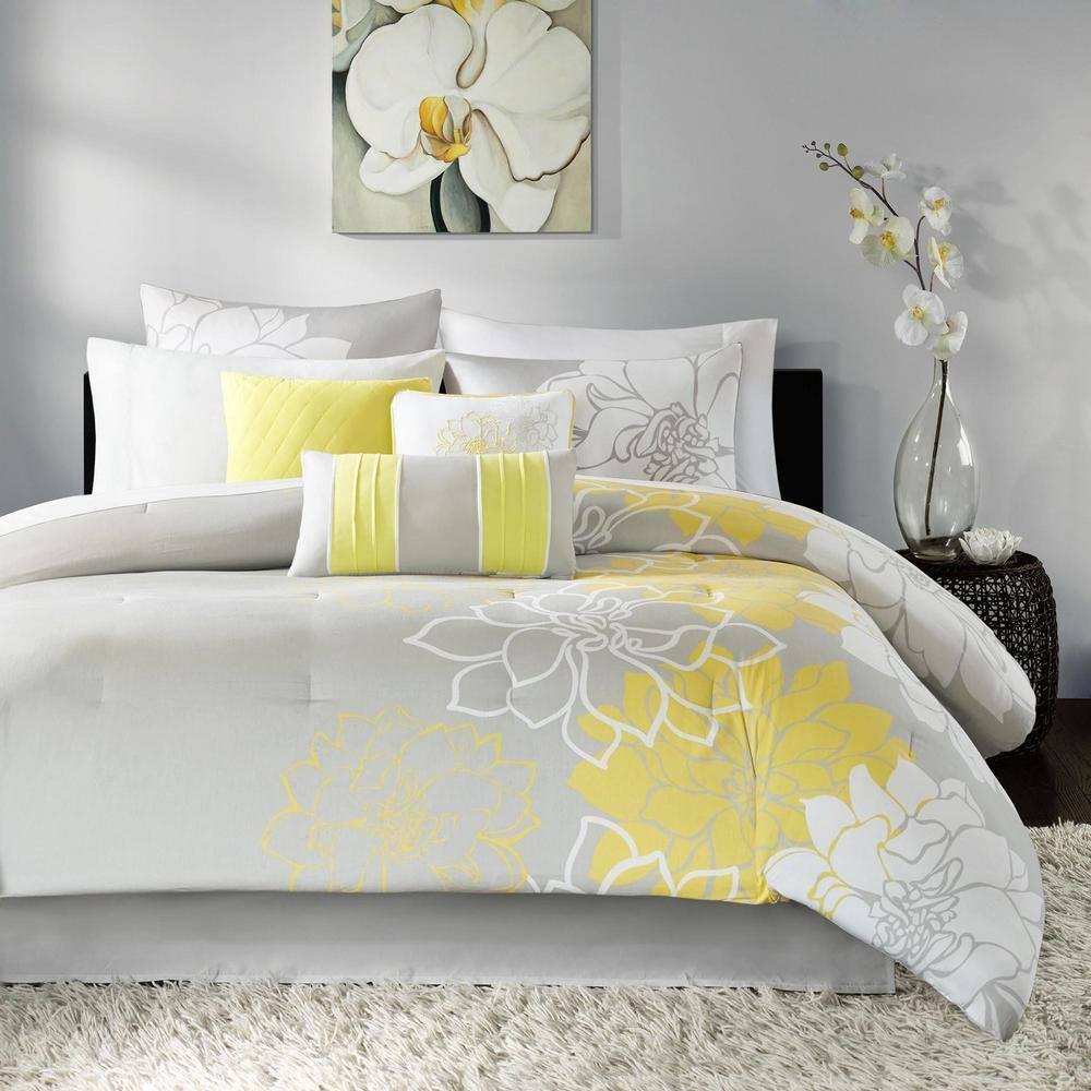 Madison Park Lola Floral 6 Piece Reversible Cotton Quilt Set
