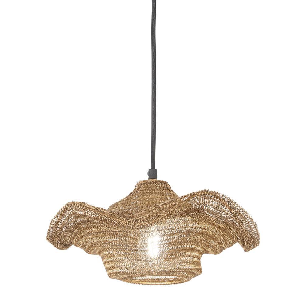 Small 1 Light Pendant In Gilded Brass Finish