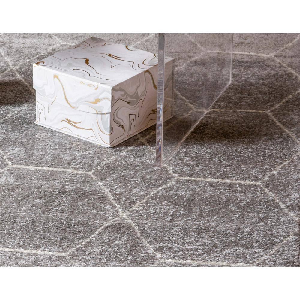 Unique Loom 7' 0 x 10' 0 Trellis Frieze Geometric Light Gray Area Rug