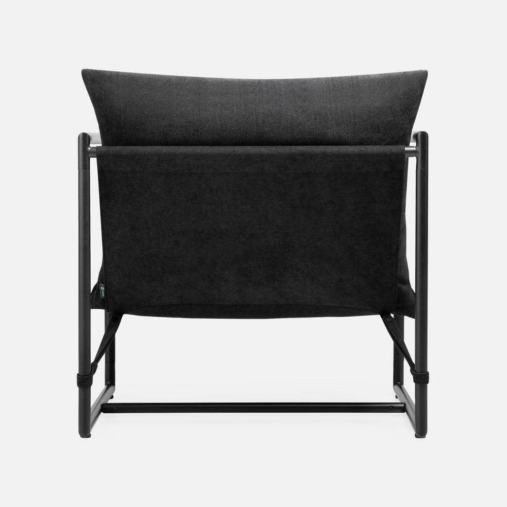 Zinus Aidan Metal Framed Sling Indoor Accent Chair, Black