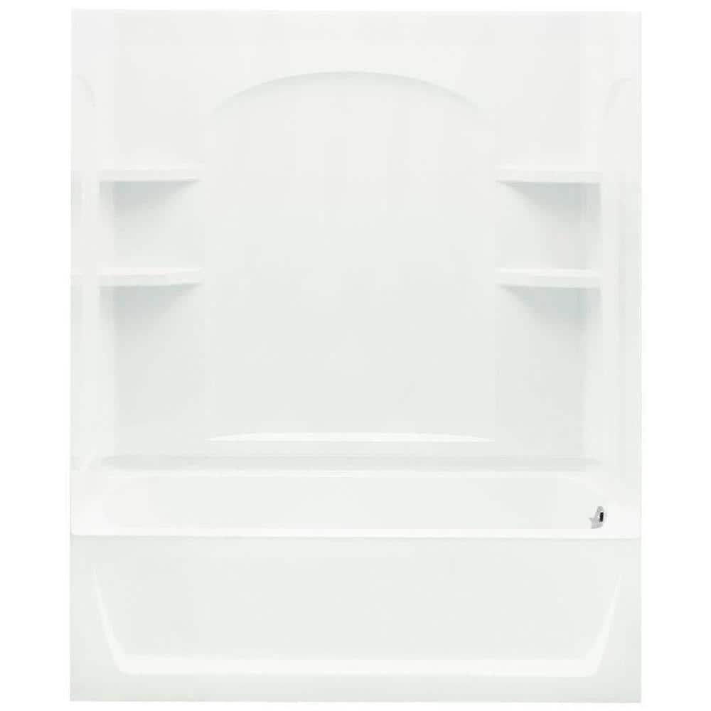 Ensemble 32 in. x 60 in. x 74 in. Bath and Shower Kit with Right-Hand Drain in White