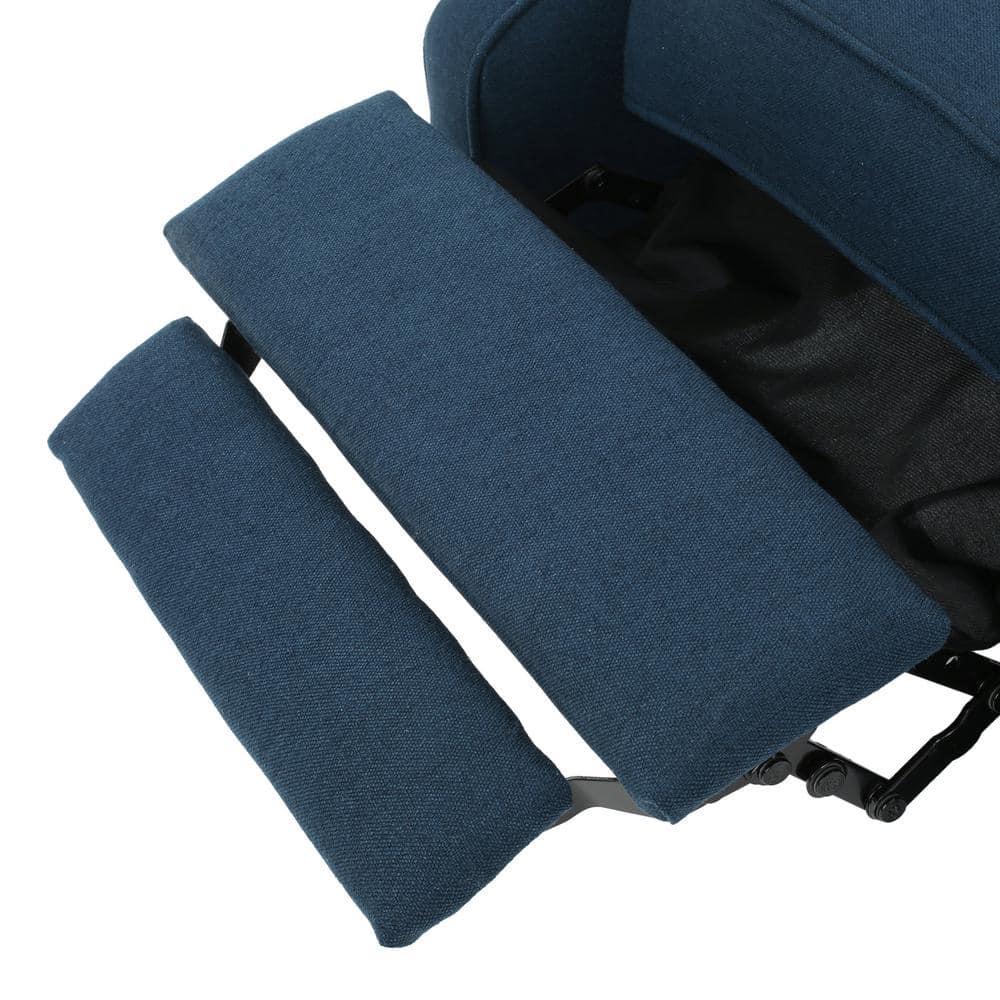Noble House Walter Fabric Pushback Recliner, Set of 2, Blue