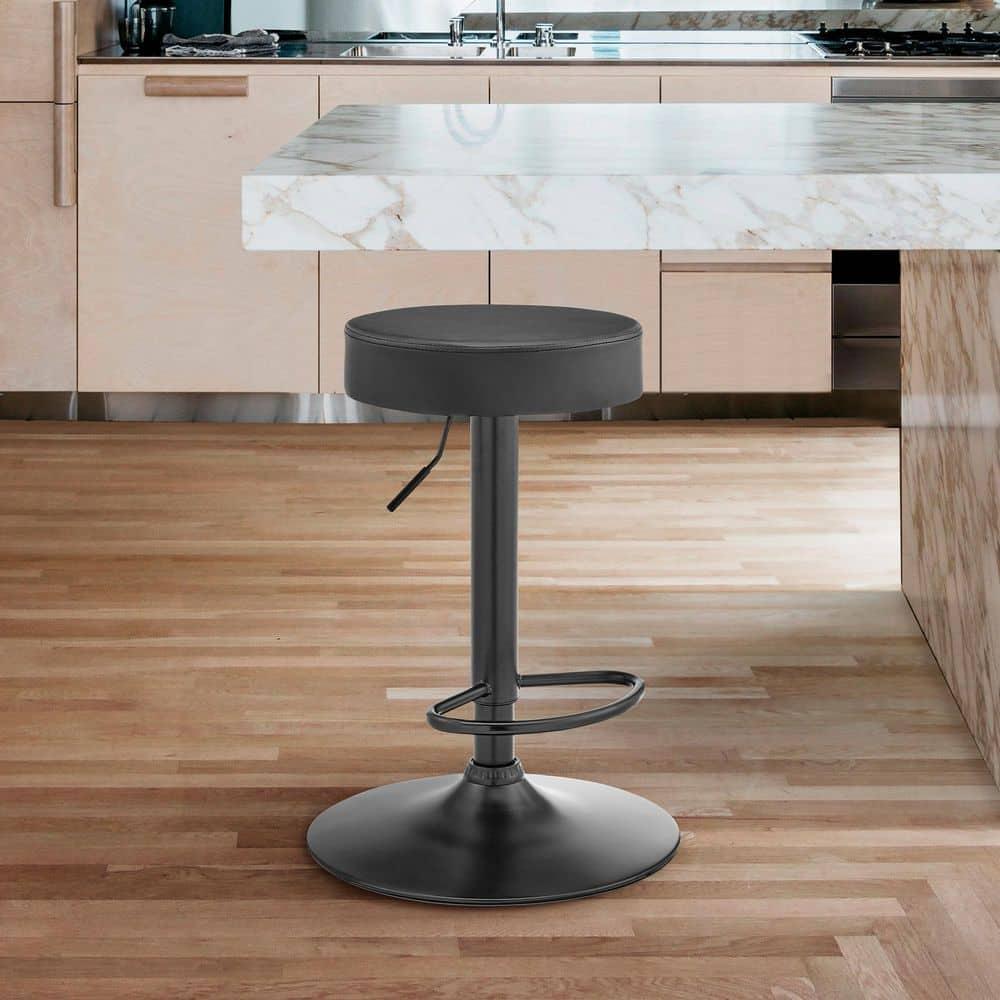 Dax Barstool: Adjustable, Swivel, Square Upholstered Seat - Armen Living