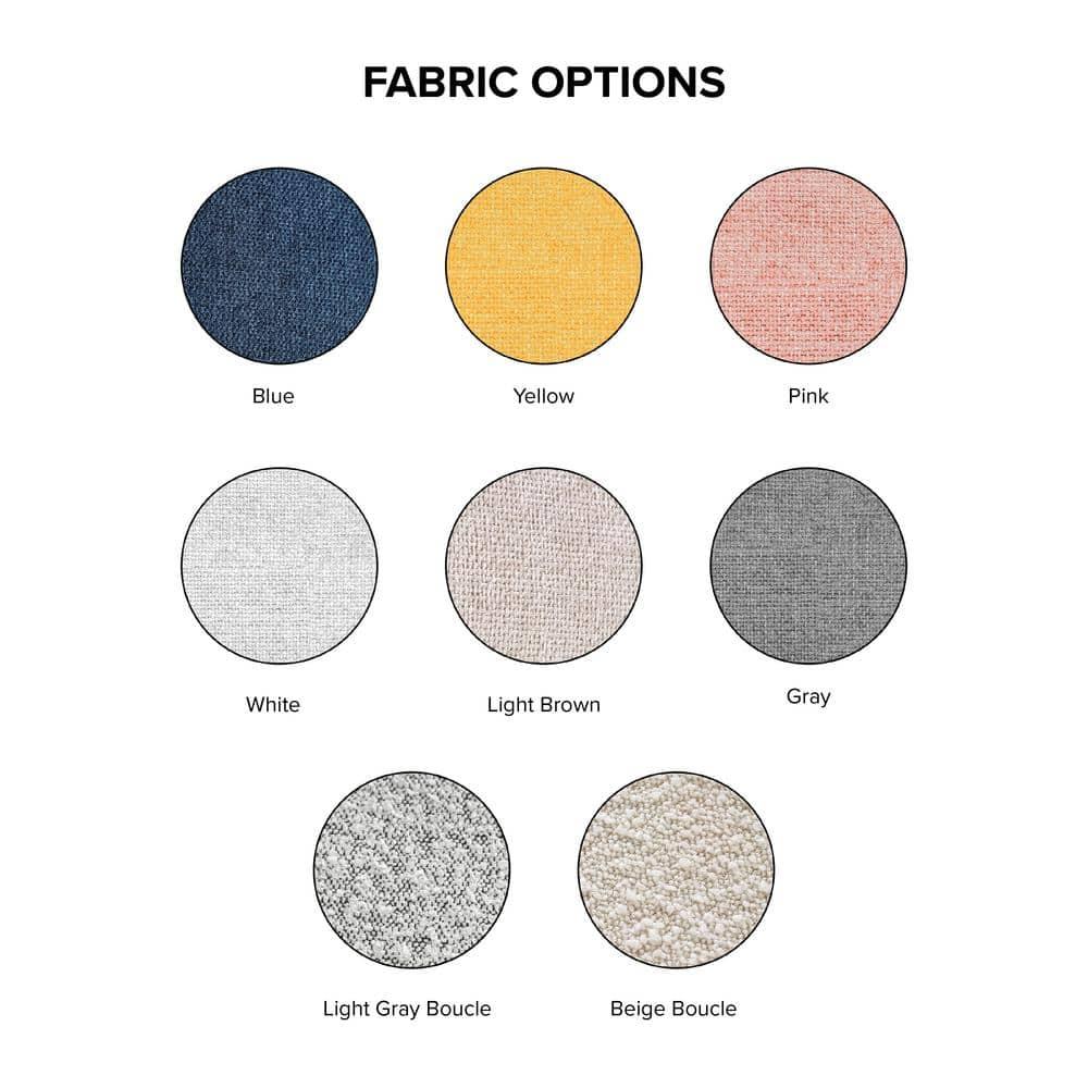 HOMES: Inside + Out Povoa Modern Modular Armless Chair Chenille with Extendable Backrest Blue