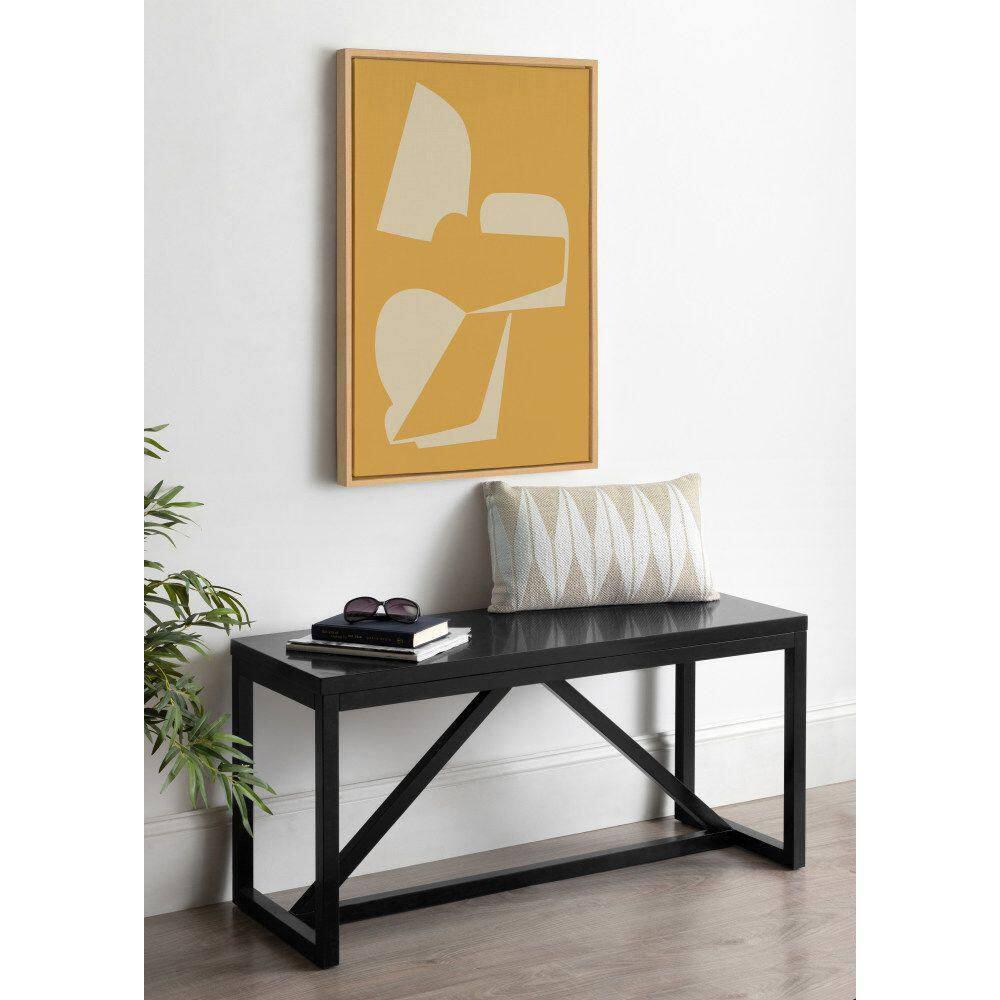 Kate and Laurel Sylvie Eye Catching Sleek Abstract 3 Yellow and Tan Framed Canvas Wall Art by The Creative Bunch Studio, 23x33 Natural, Modern Contemporary Art for Wall