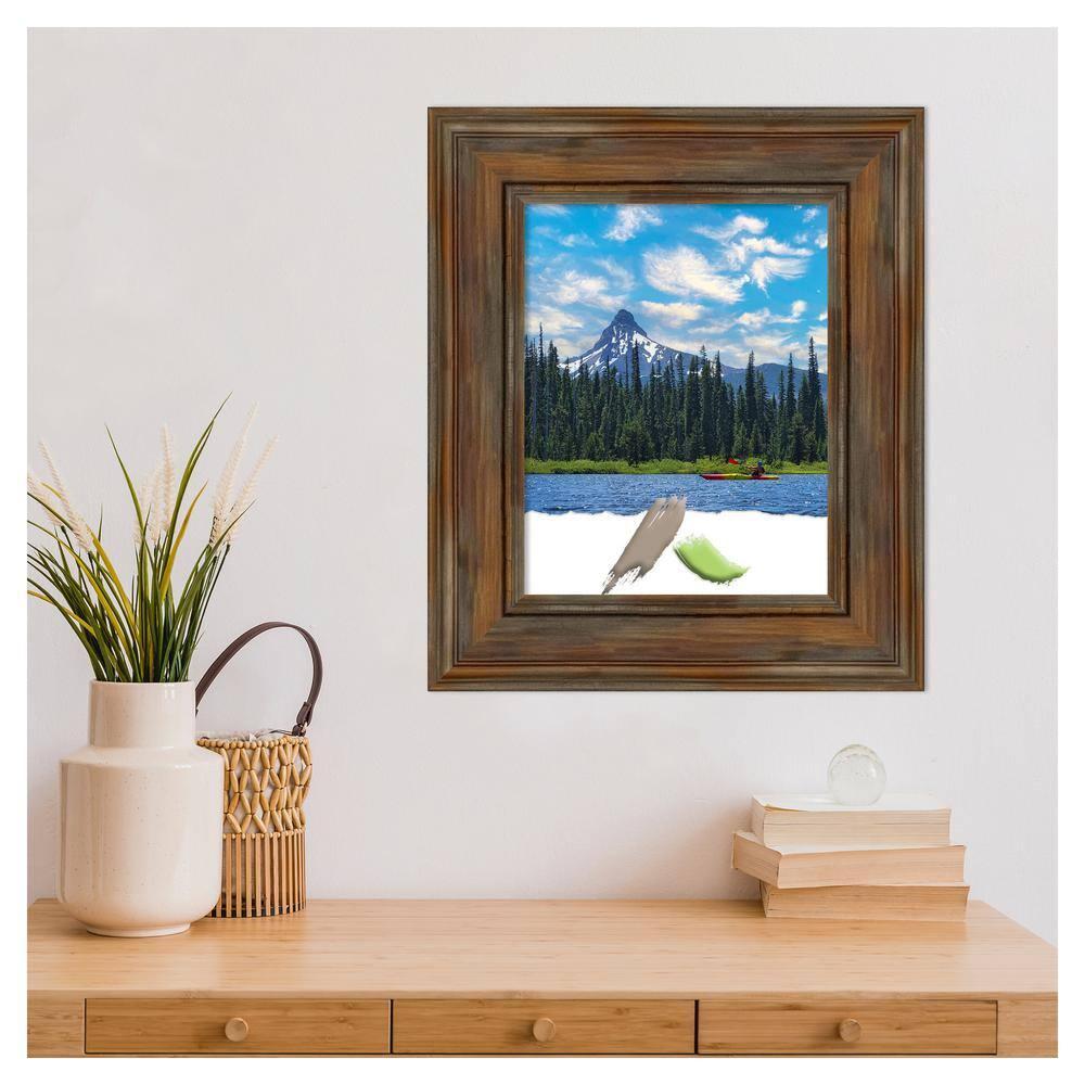 Amanti Art Alexandria Rustic Brown Wood Picture Frame Opening Size 11x14 in.