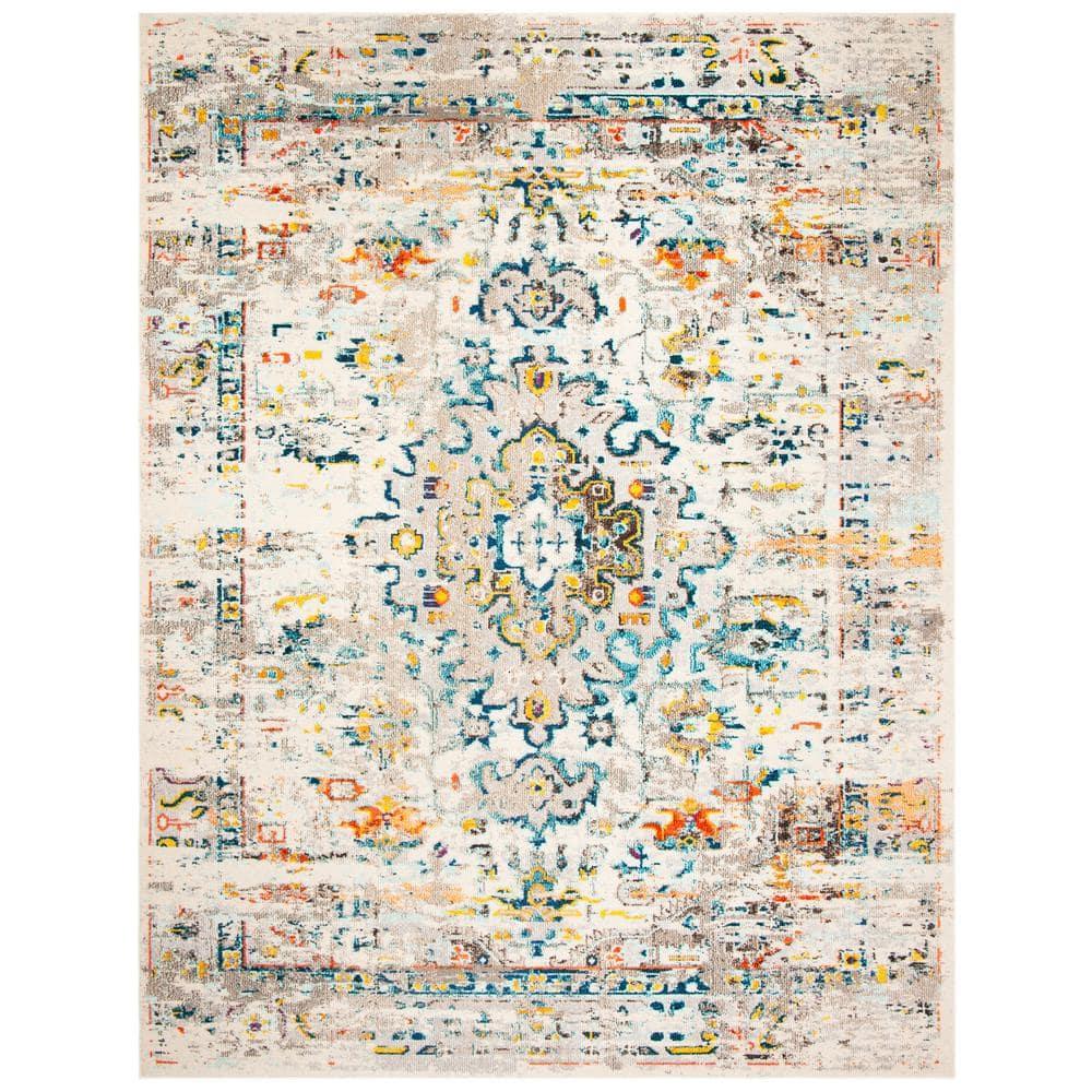 SAFAVIEH Madison Alys Vintage Traditional Area Rug, Cream/Blue, 12' x 18'